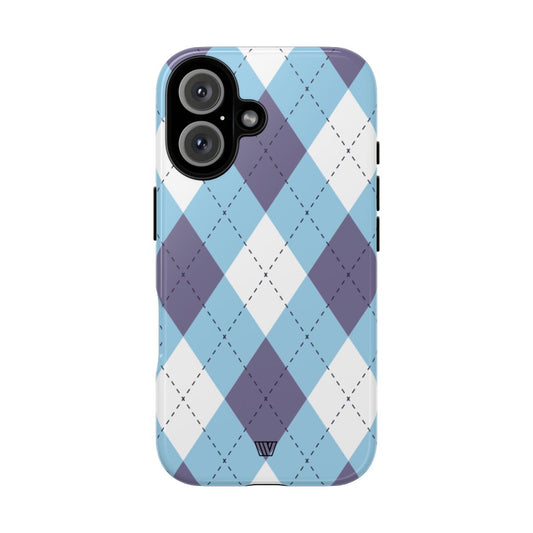 Blue White Purple Argyle | Tough Phone Case — Soul Flow Apparel