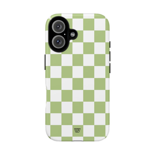 Pale Olive White Checkerboard | Tough Phone Case — Soul Flow Apparel