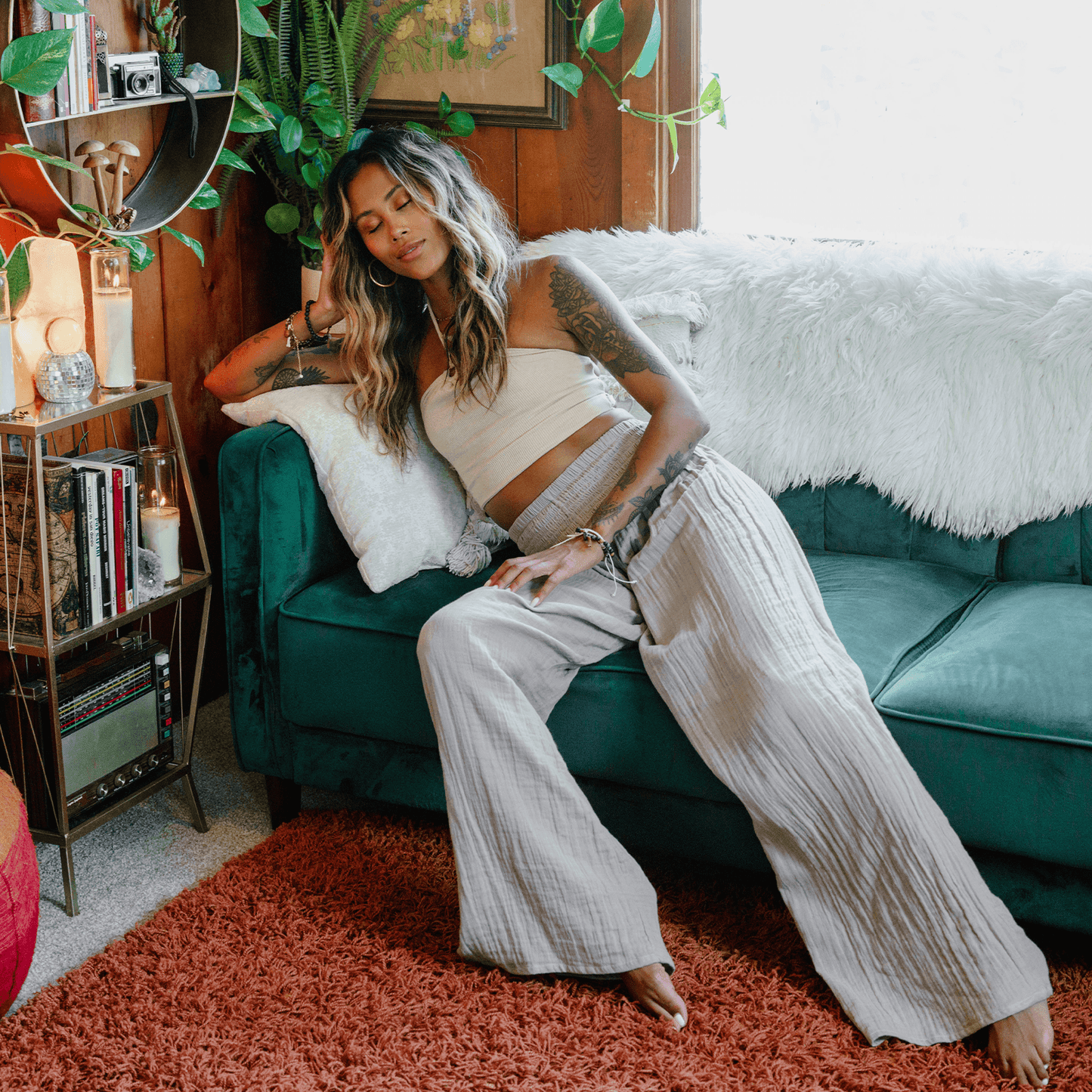 Stone Wide Leg Cotton Pants — Soul Flow Apparel
