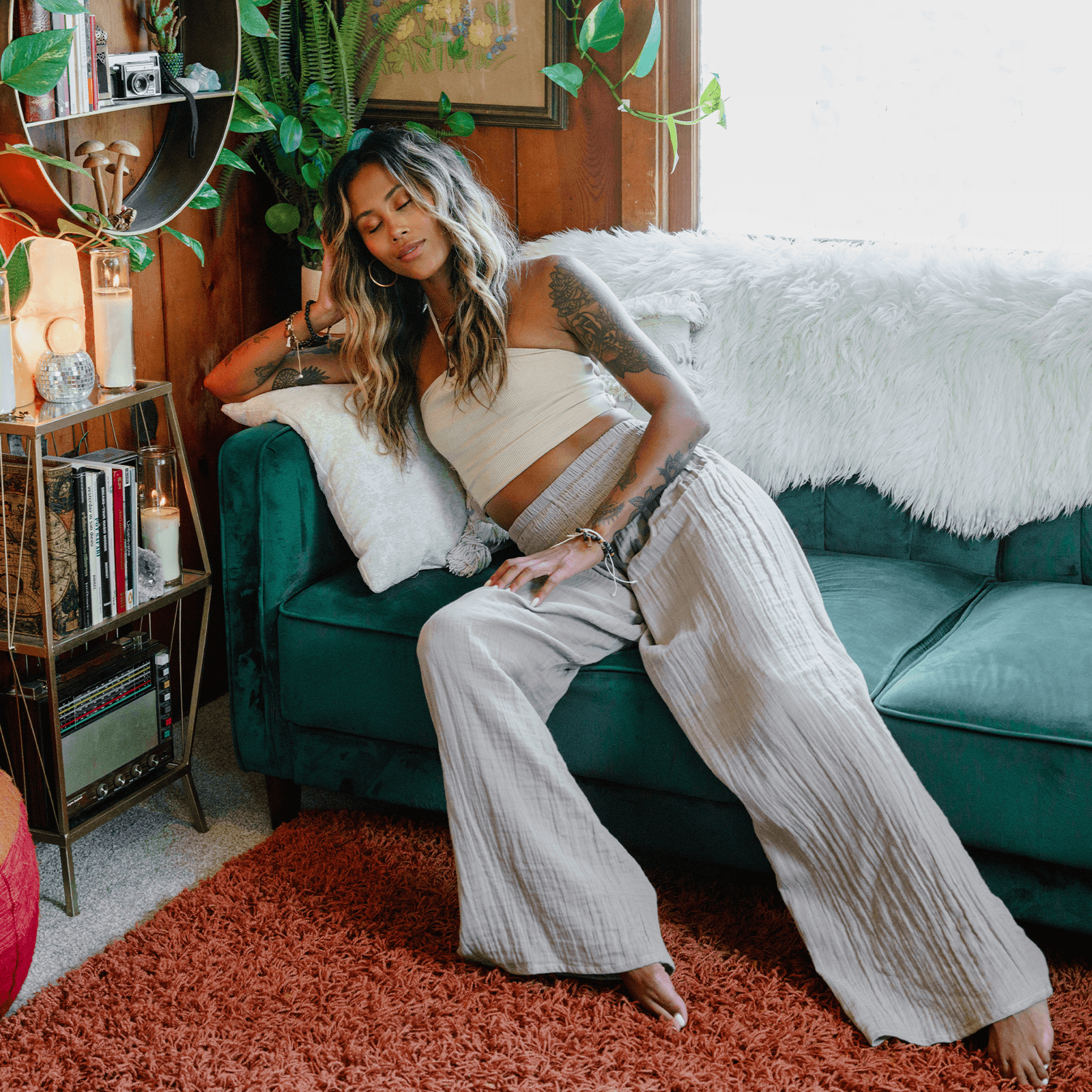 Stone Wide Leg Cotton Pants — Soul Flow Apparel