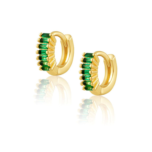 Viola Emerald Cz Huggies — Soul Flow Apparel