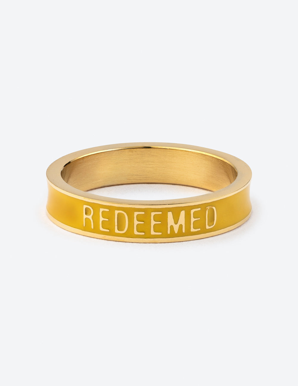Yellow Enamel Redeemed Ring – Christian Ring