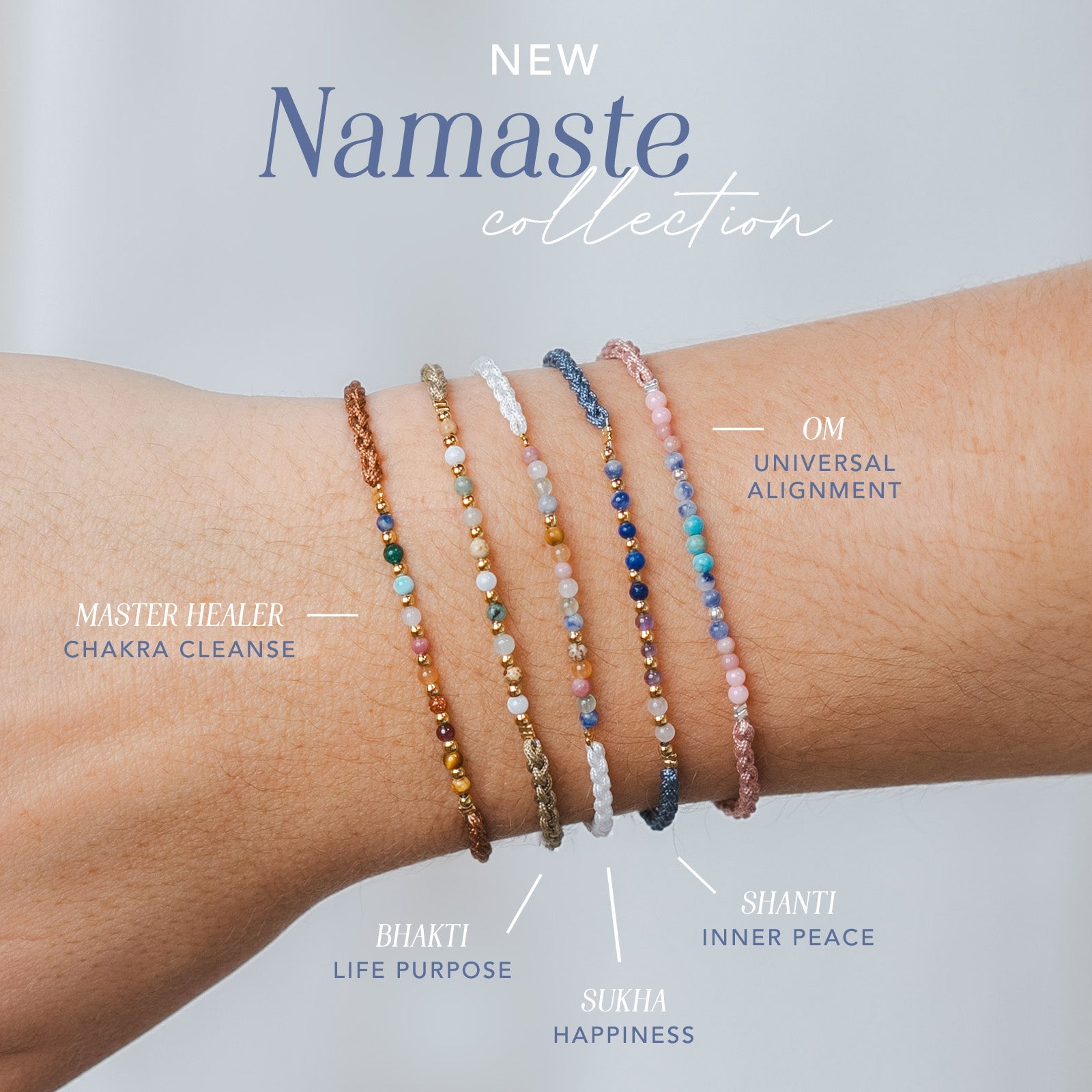 Shanti Namaste Bracelet in namastecollection, view 1 — Soul Flow Apparel